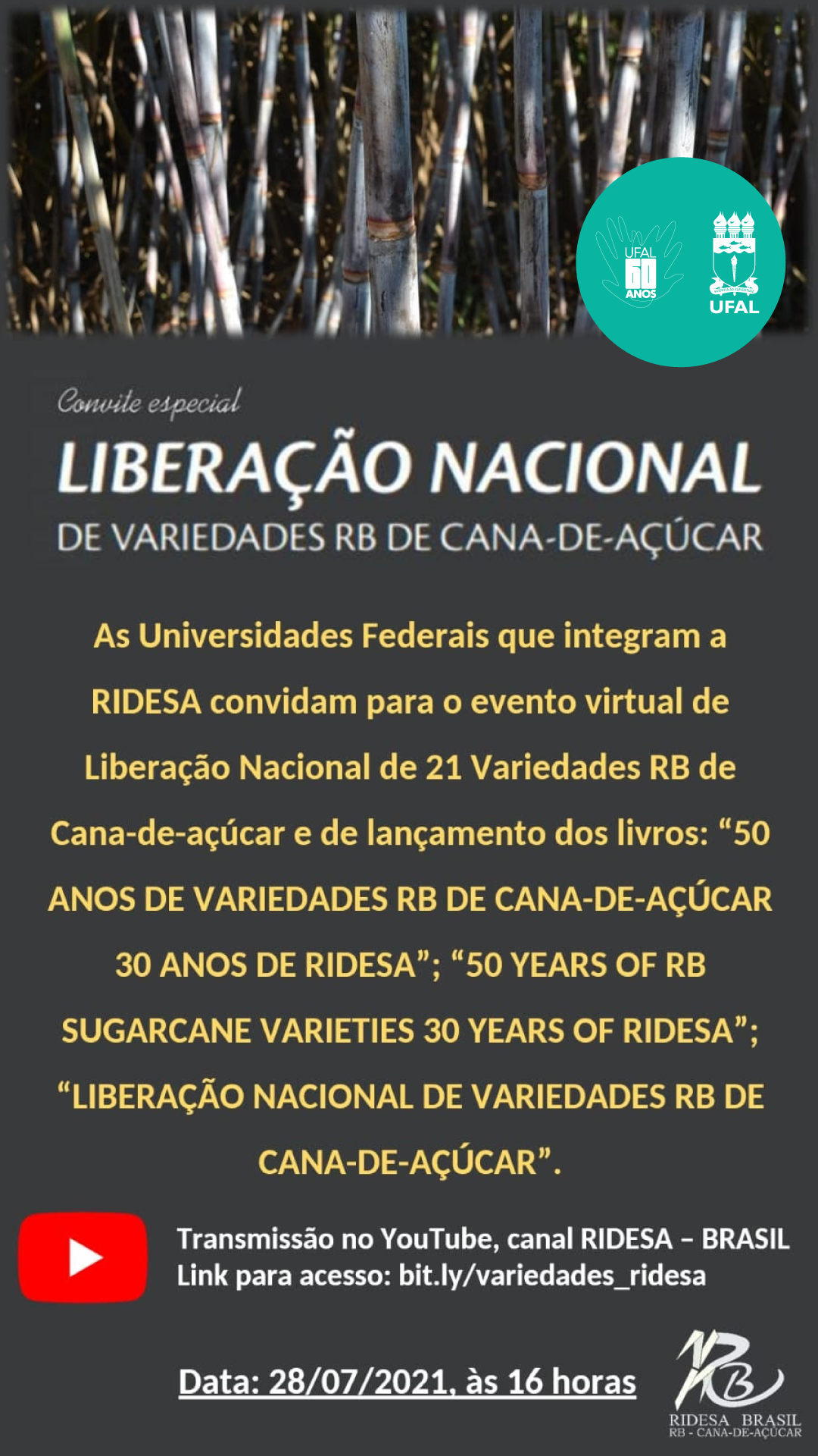 Ufal Entrega Seis Das Variedades De Cana De A Car Lan Adas Pela