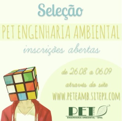 PET Engenharia Ambiental segue com inscrições até esta sexta-feira, dia 6.