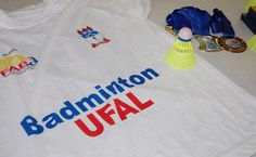 Camisa que Bruno usou nas competições, divulgando a Ufal