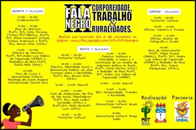 Confira a programação detalhada da 3ª edição do projeto Fala Negro