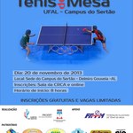 Torneio de Tênis de mesa será realizado no Campus do Sertão