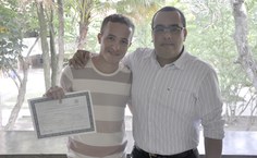 CristianoTenório e o orientador do tcc professor Vinícius Del Colle