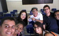 Professora Roseane e alunos durante o Educon