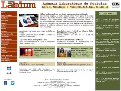 Site da Agência Laboratório de Notícias - Labium