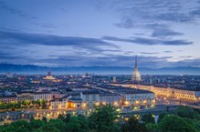 Visão da cidade de Turim, no Monte Cappuccini