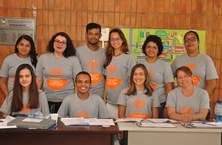 Parte da equipe dos petianos responsável pela orgnização do evento