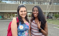 As estudantes de Pedagogia, Renata (à esquerda) e Emanuella