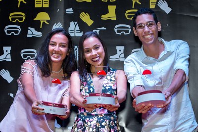 Da esquerda pra direita: Micaelle Morais, Graziela França e Lucas Thaynan. Foto - Jangada Filmes