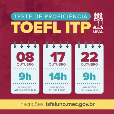 Próximo teste será aplicado no dia 8 de outubro na Ufal