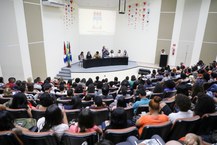 Solenidade de abertura das atividades do Pibid e da Residência Pedagógica. Fotos: Renner Boldrino