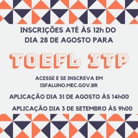 Ufal oferta novas vagas para teste de inglês TOEFL iTP