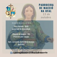 Imagem peregrina da Padroeira de Maceió chega ao Campus A.C. Simões