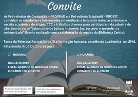 Participe da aula aberta formação de si e formação humana