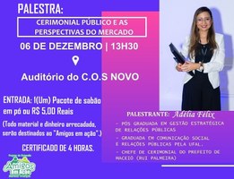 Estudantes realizam evento beneficente sobre Cerimonial Público nesta sexta (6)