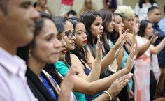 Formandos no momento do juramento