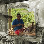 Artesão Petrônio, do povoado de Ilha do Ferro, no município de Pão de Açúcar