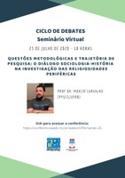 Programa de pós em Sociologia promove mais um ciclo de debates