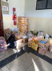 Alimentos arrecadados na gincana