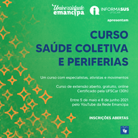 Inscrições abertas para curso de Saúde Coletiva e Periferias