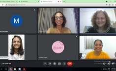 Keila Oliveira (blusa amarela) apresentou o TCC em julho