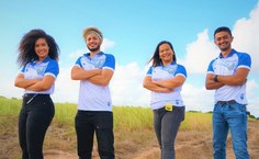 Marthina junto com a equipe de criação do projeto do Centro de Treinamento do CSA