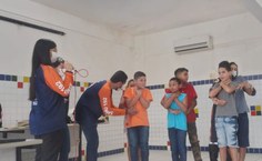 Demonstração feita pela Liga Acadêmica de Medicina de Emergência de Arapiraca