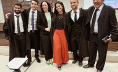 Equipe vencedora  da Ufal com os orientadores Elaine Pimentel, diretora da FDA, e Raimundo Palmeira