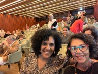 Jeane Amaral e Lenira Haddad, no dia da entrega do Prêmio