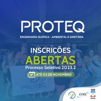 Proteq abre inscrições para estudantes de Engenharia Química e Ambiental