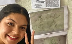 Estudantes em apresentação (Fotos: arquivo pessoal)