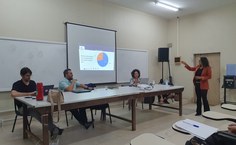 A coordenadora de Pesquisa da Propep, Magna Suzana, durante palestra no Caic (Foto - Deriky Pereira)
