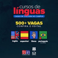 Ufal abre mais de 500 vagas para cursos de Inglês, Espanhol, Português e Libras