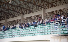 Estudantes visitaram a quadra de esportes