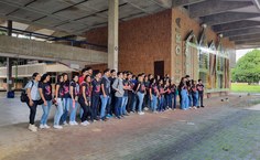 Uma das turmas visitantes