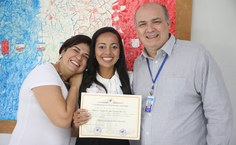 Vice-reitora Eliane, com Mônica Bezerra e o reitor Tonholo