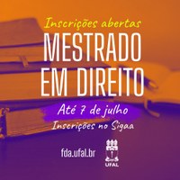 Mestrado em Direito abre inscrições até dia 7 de julho para nova turma