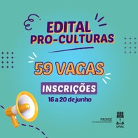 Ufal abre processo seletivo para 59 bolsas no edital Pró-Culturas