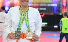 Lauane Paixão comemorando a vitória