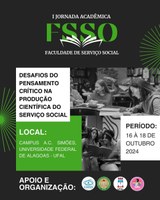 Serviço Social promove 1ª Jornada Acadêmica sobre produção científica