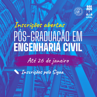 Inscrições Abertas: mestrado e doutorado em Engenharia Civil