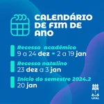 Semestre letivo termina dia 7 de dezembro, veja o calendário acadêmico