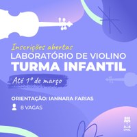 Laboratório de Violino abre vagas para turma infantil nesta segunda (26)