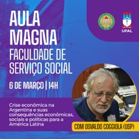 Serviço Social recebe Osvaldo Coggiola da USP em aula magna