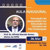 Reitor da UFPE profere aula inaugural na pós em Educação