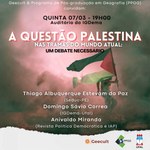 Ufal vai debater os conflitos de Israel contra o povo palestino