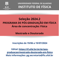 Pós-graduação em Física abre inscrições para mestrado e doutorado