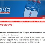 Copeve prorroga inscrições para vagas remanescentes do Sisu