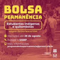 Proest abre seleção para vagas remanescentes de bolsa permanência