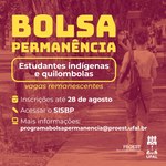 Proest abre seleção para vagas remanescentes de bolsa permanência