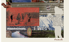 Colagem intitulada Transeuntes, trabalho de Flávio